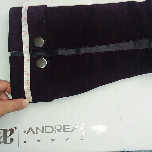 Purple suede high heeled boots - Picture 4 of 8